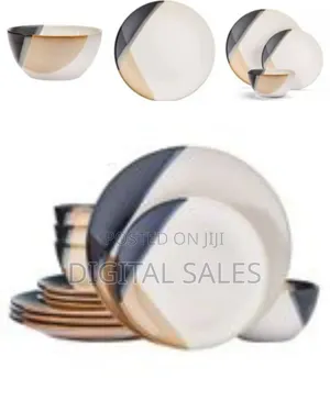 18 Piece Stoneware Partial Dinnerware Sets of 6, Modern Plates