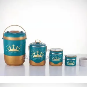 4 Pc Insulated Hot Pot Dishes Food Warmer Container -Multi-Color