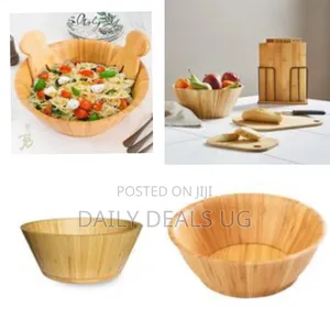 Bamboo 24cm Bamboo Fruit Salad Serving Bowl Dish-Brown