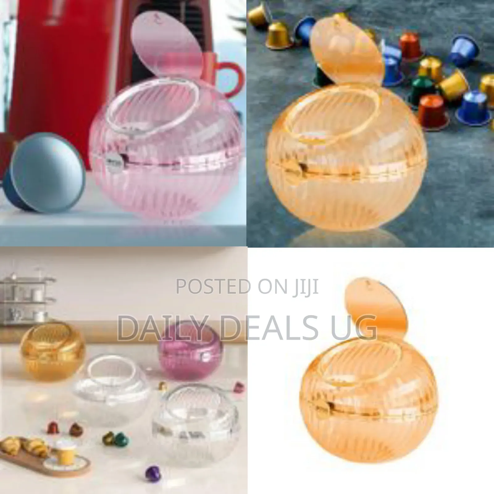 Transparent Spherical Coffee Capsule Holder Tabletop Storage Box