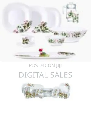 Luminarc Prunier Plates, Cups, Bowls Glass Dinnerware Set, 46 Piece,