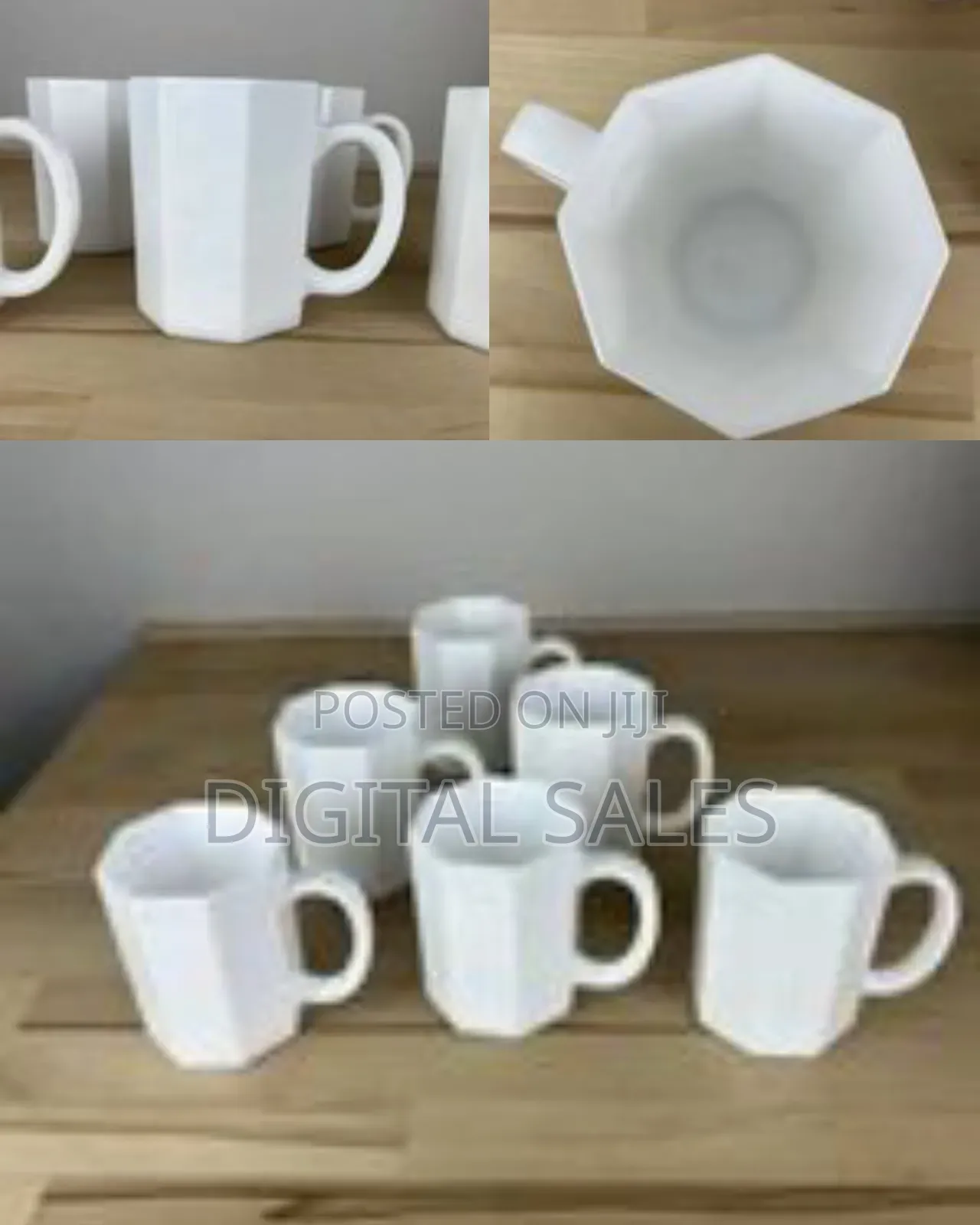 24 Pieces of Hexagonal Plates, Bowls, Cups, Dinner Set-