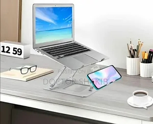 Strong Foldable Dual Laptop and Mobile Phone Aluminium Stand