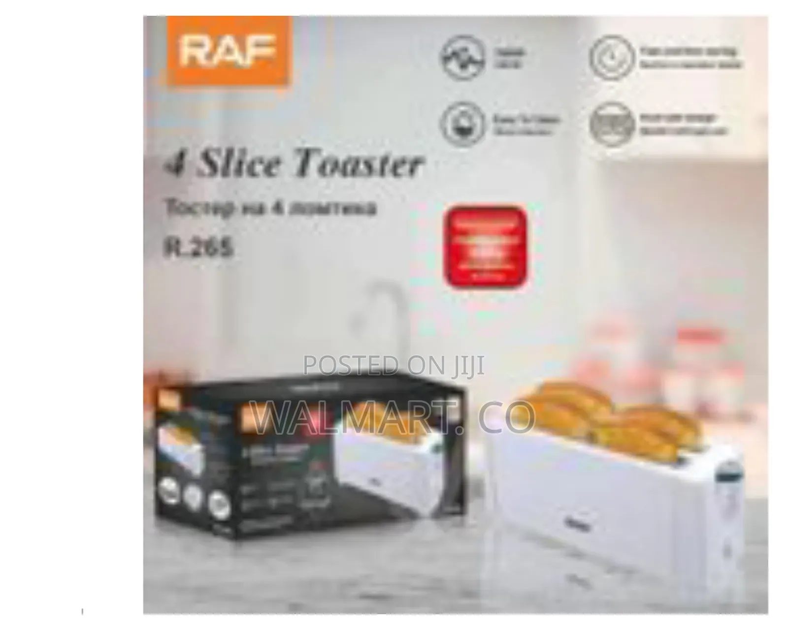 Raf Bread Toaster 4 Slice R265 1200w-White