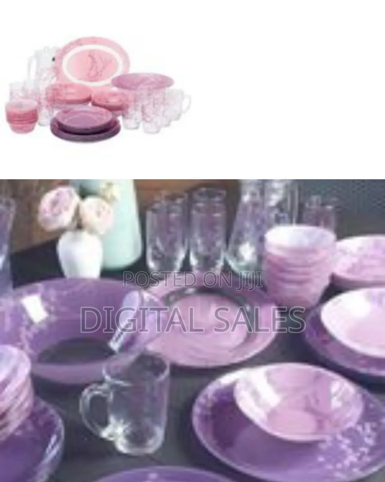 Luminarc Kashima Plates Dinner Set (46 Pcs) - Purple.