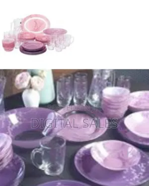 Luminarc Kashima Plates Dinner Set (46 Pcs) - Purple.
