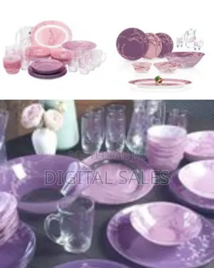 Luminarc Kashima Plates Dinner Set (46 Pcs) - Purple.
