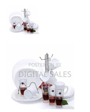 Luminarc 16 Piece Plain Design Plates, Cups, Glasses, Soup Bowls