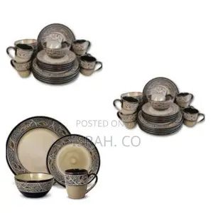 24pcs of Leaf Design Plates, Bowls, Cups Dinner Set –