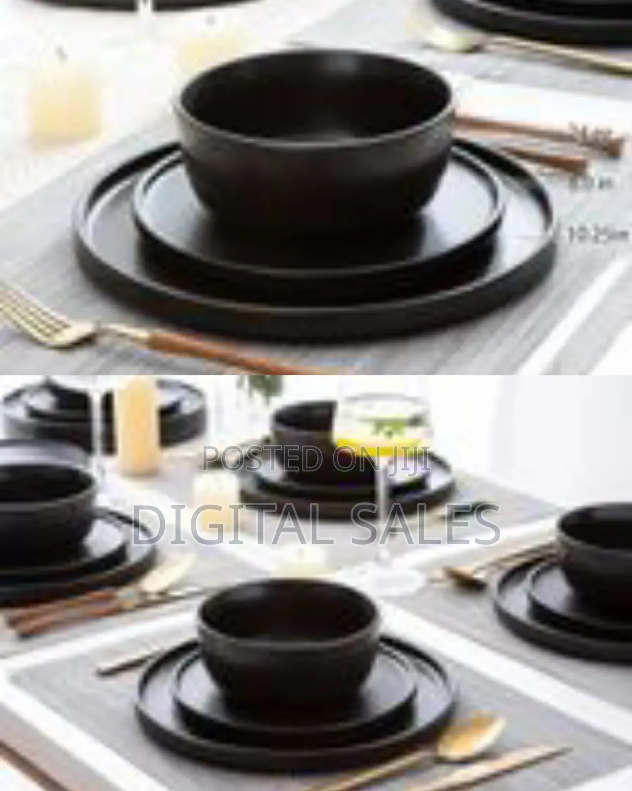18pc Stoneware Dinnerware Sets of 6, Modern Plates and Bowls