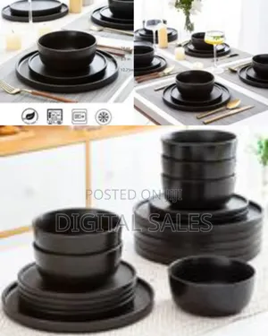 18pc Stoneware Dinnerware Sets of 6, Modern Plates and Bowls