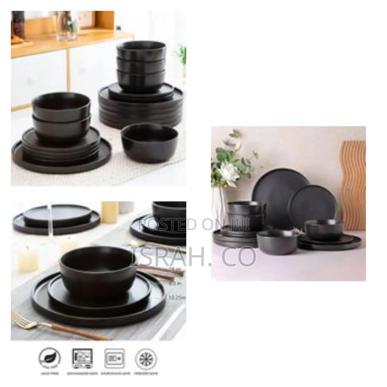 18pc Stoneware Dinnerware Sets of 6, Modern Plates