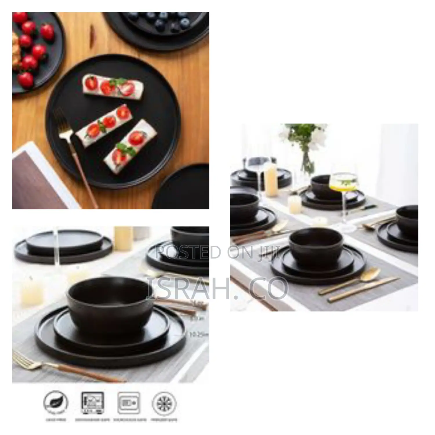 18pc Stoneware Dinnerware Sets of 6, Modern Plates