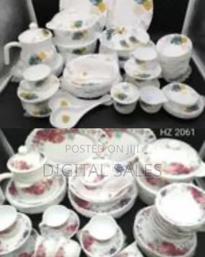 72 Pieces Flowered Opalware Dinner Set With Cups and Saucer Soup