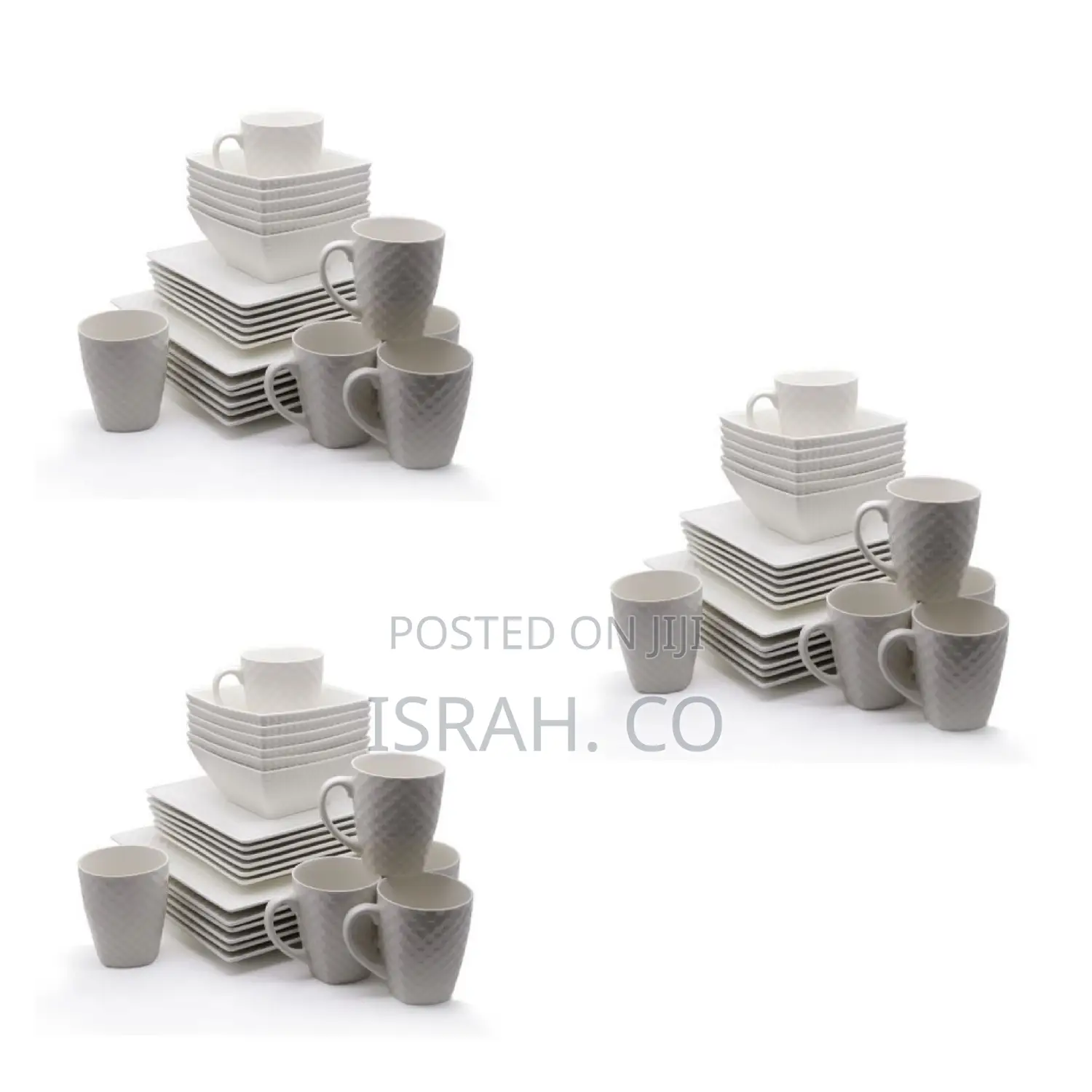24 Piece Square Dinner Set - White