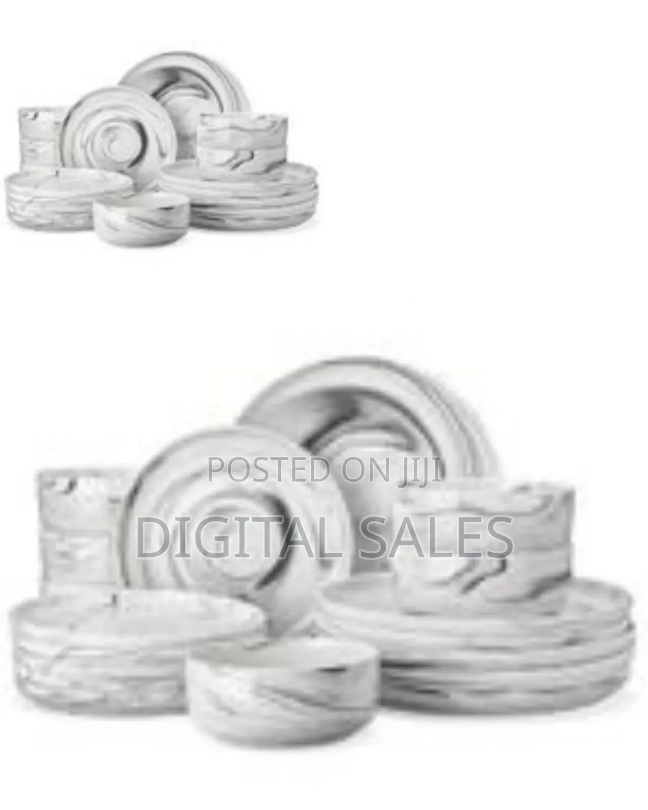 18 Piece Porcelain Chip Resistant Dinner Sets for 6 People, Marble
