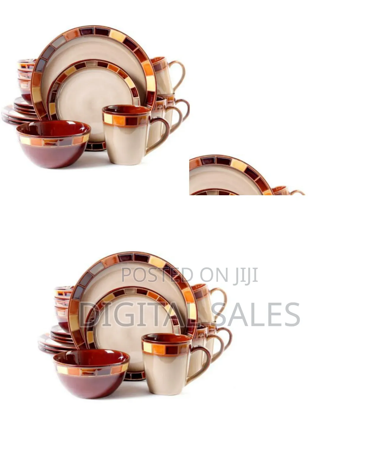 Other 24 Piece Round Dinner Set - Brown