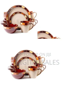 Other 24 Piece Round Dinner Set - Brown
