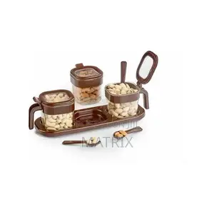 Spice Storage Set With Serving Tray Spoons