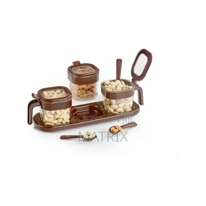 Spice Storage Set With Serving Tray Spoons