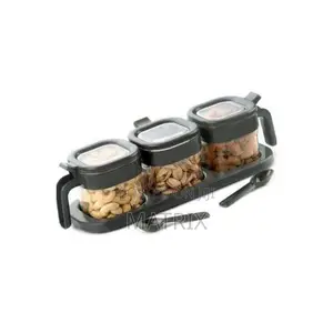Spice Storage Set With Serving Tray Spoons