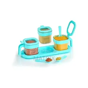 Spice Storage Set With Serving Tray Spoons