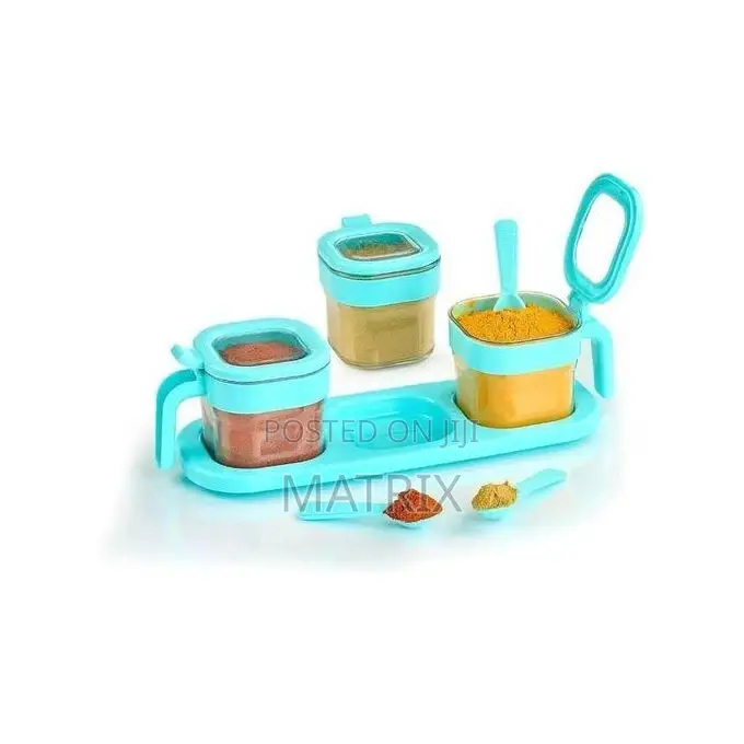 Spice Storage Set With Serving Tray Spoons