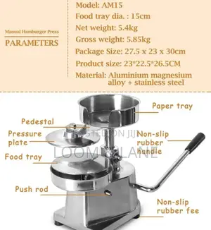 Manual Commercial Hamburger Press Machine