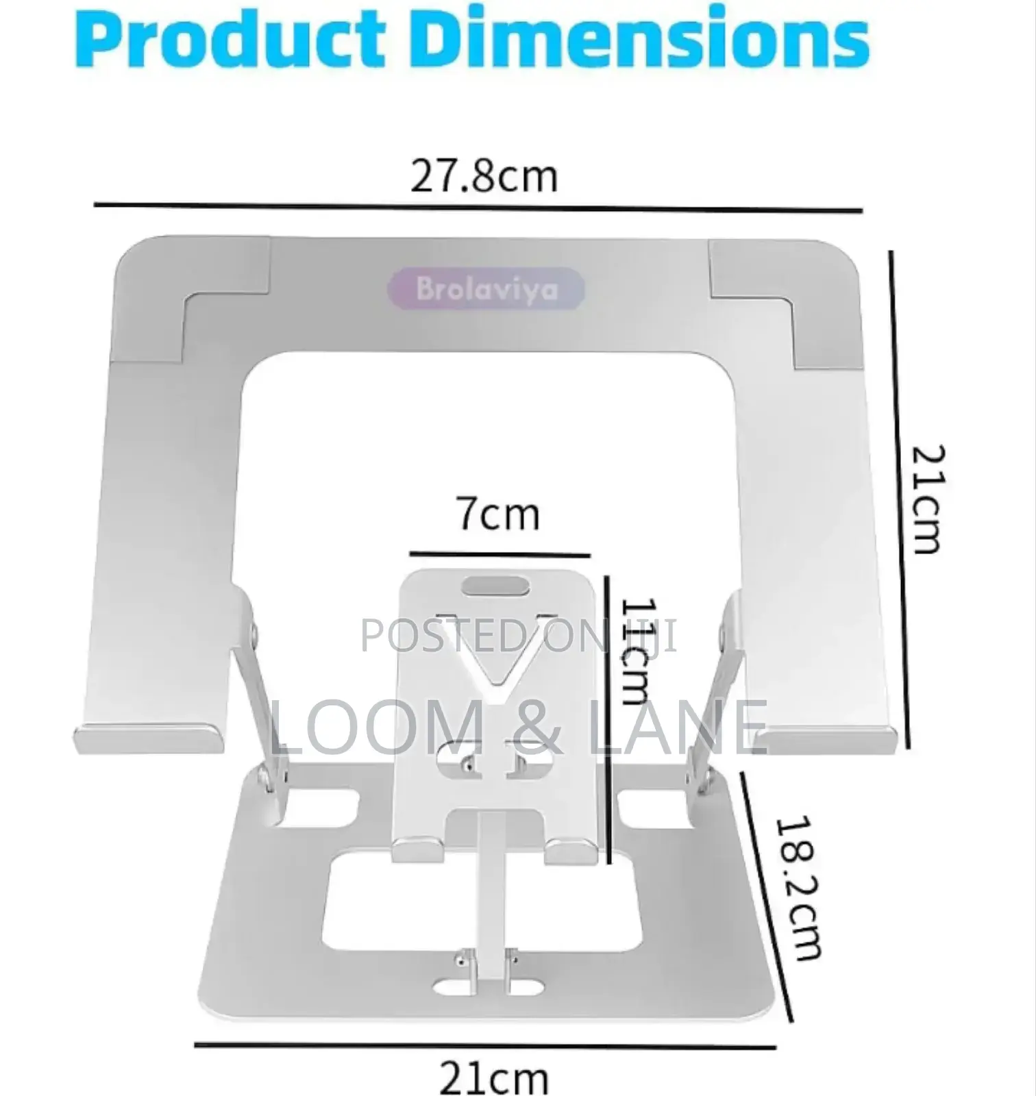 Foldable Dual Laptop and Mobile Phone Aluminium Stand