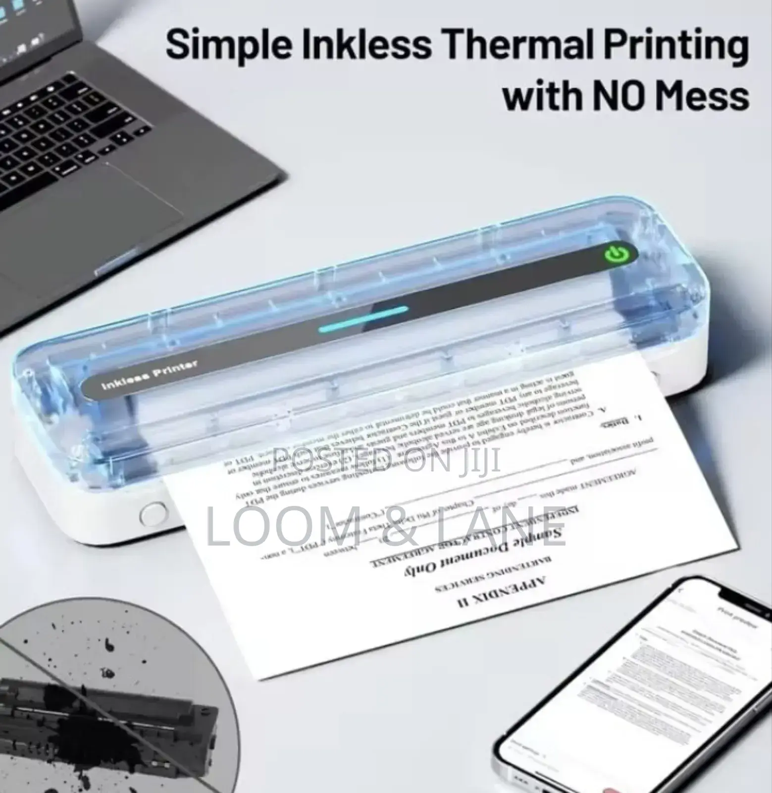 Portable Inkless Thermal Printer