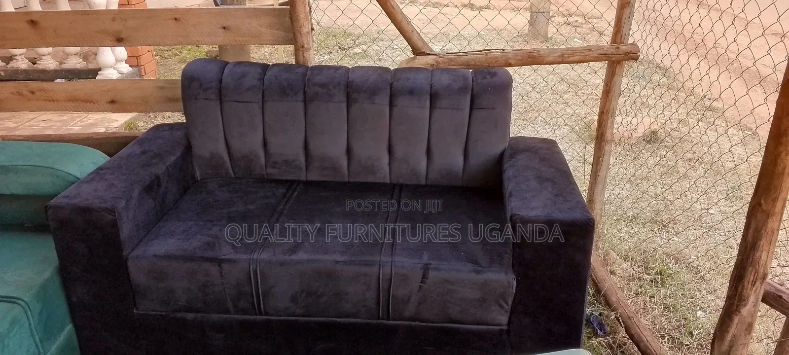 Black Two Sitter Sofa Seat