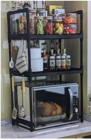 3-tier Multipurpose Kitchen Storage Rack With Microwave Shelf
