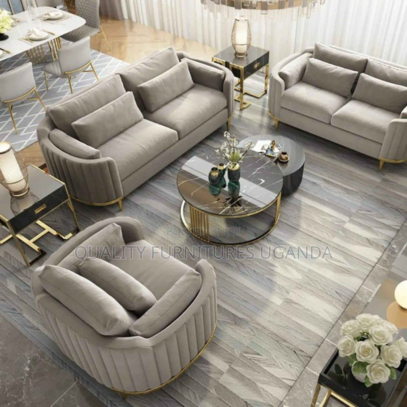 6 Seater Curved Pazzlled Sofa Set
