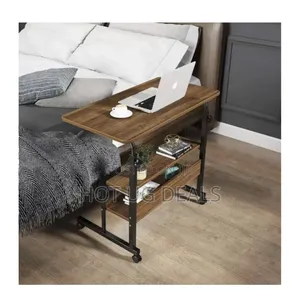 Adjustable Laptop Table With Shelves And Wheels(Not Assembled)