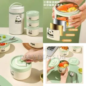 3 Piece Portable Thermal Lunch Box Kawaii Lunch Box, With Tableware