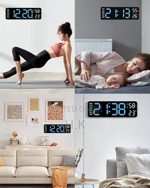Digital Alarm Clock With Led Temperature Display Clock
