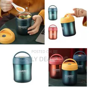Gourmet Plastic Insulated Lunch Box Thermal Food Flask,500ml-Green