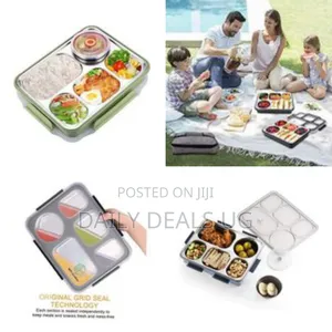 5 Compartment Lunch Box, Portable Food Flask Container, Color May Vary