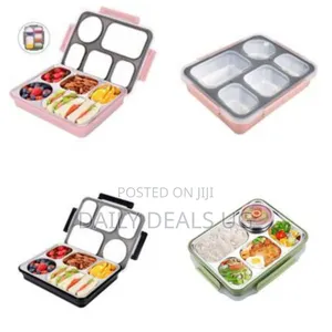 5 Compartment Lunch Box, Portable Food Flask Container, Color May Vary