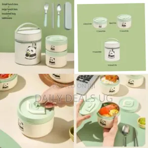 2piece Portable Thermal Lunch Box Kawaii Lunch Box, With Tableware