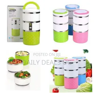 3 Layer Steel Food Insulated Lunch Box Container Tiffin- Multi-Colour