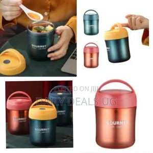 Gourmet Plastic Insulated Lunch Box Thermal Food Flask,500ml, Pink