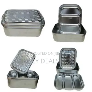 Stainless Steel Rectangle Lunch Box With Buckle Leak-Proof Food