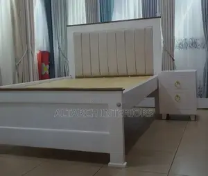 4x6 Simple Bed With Dressed Head Board and a Bedside Drawer