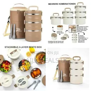 Lille Home Stainless Steel Stackable Lunch Snack Box With Tiffin