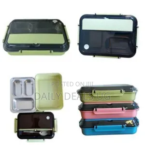 Thermal Lunch Box, 3 Compartments Food Container Portable Durable Safe