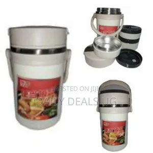 Zego Steel Food Flask,Lunch Box 2.2 Litres-Cream