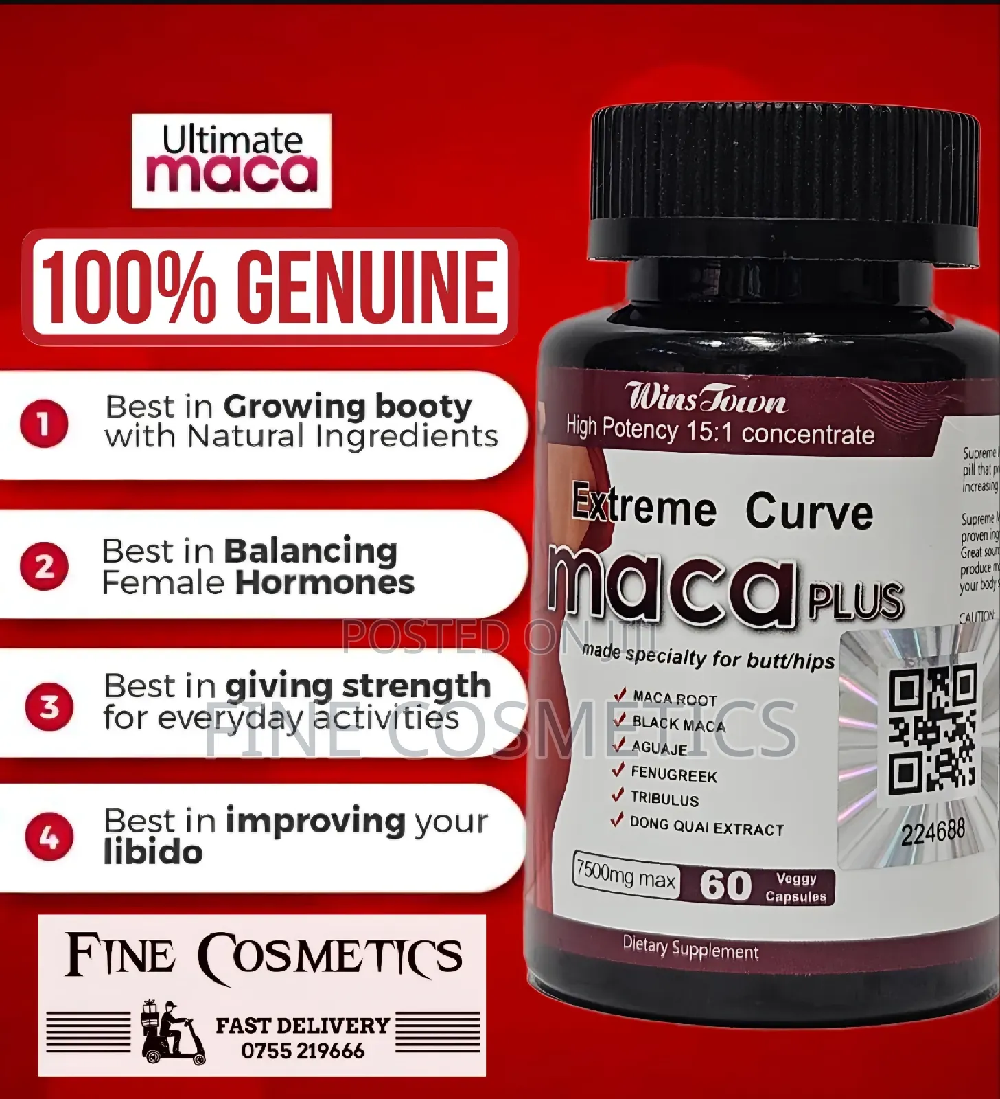 Extreme Curve Maca Plus Pills | For Hips + Butt Enlargement