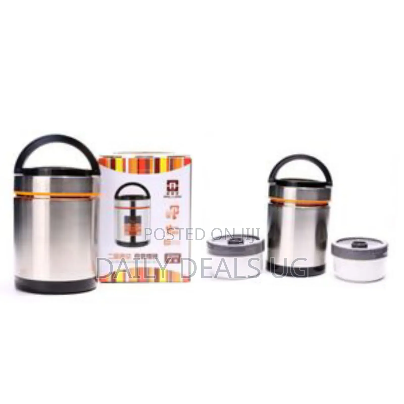 Steel Food Flask,Lunch Box 2 Litres - Silver