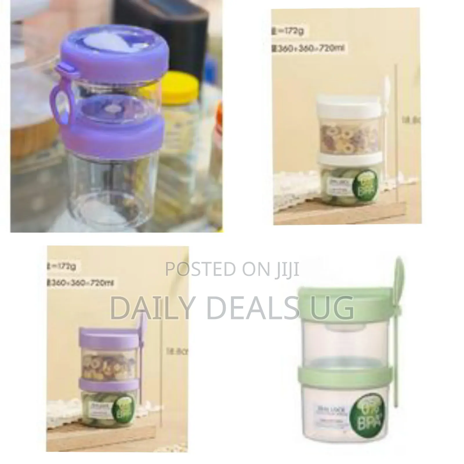 Double Layered Salad Container for Lunch, Portable Breakfast Cup